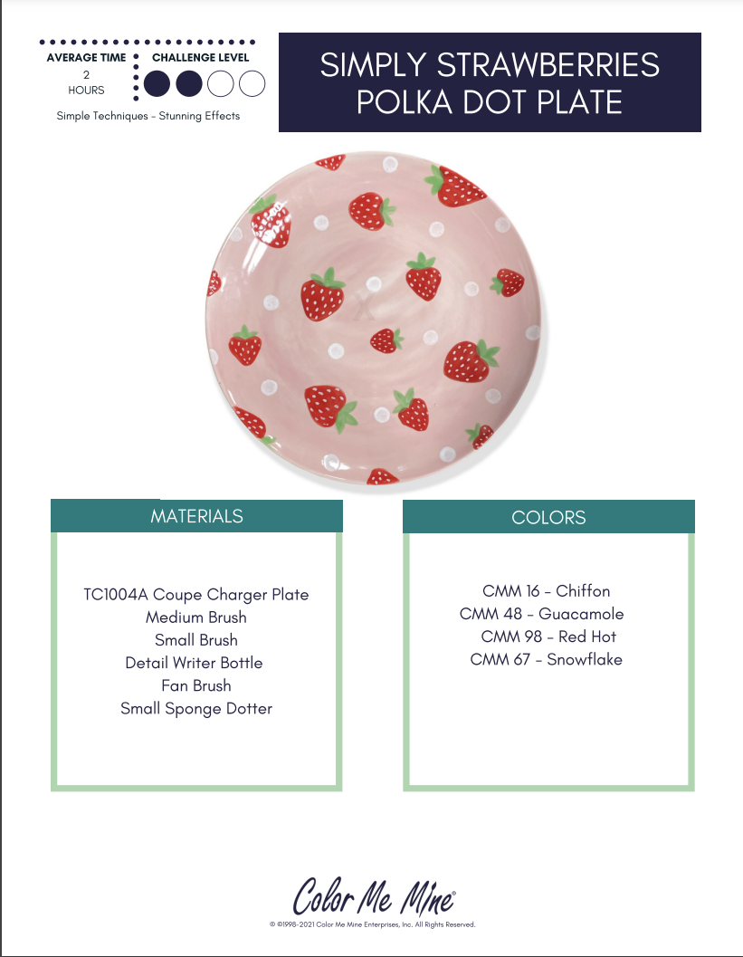 Strawberry Plate Project Kit – Color Me Mine Woodbury