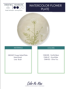 Water Color Flower Plate Project Kit